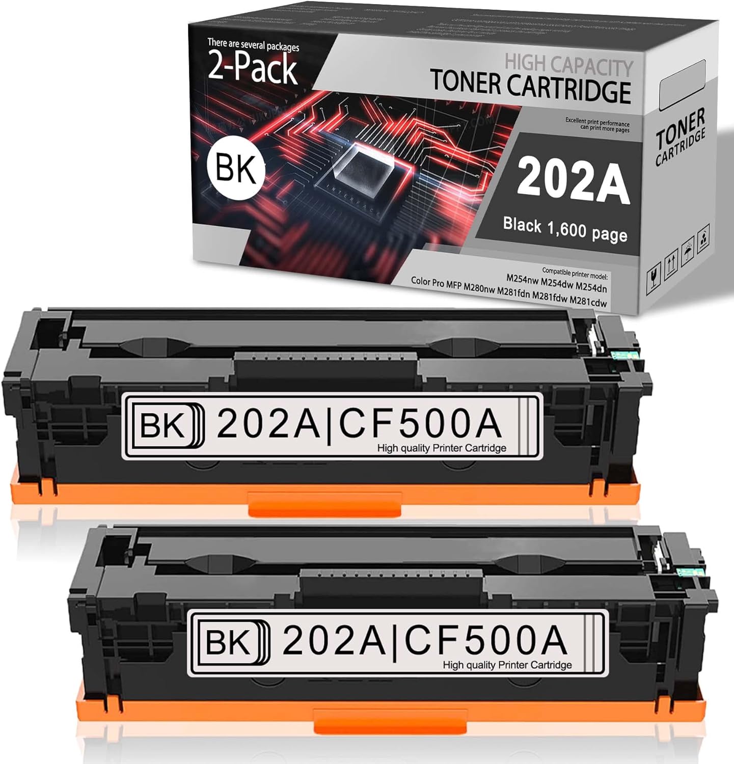 2 Pack Black Toner Cartridge for HP Printers I987780