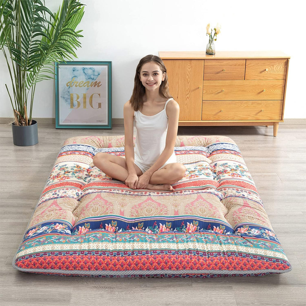 Black Geometric Pattern Japanese Floor Mattress J9726