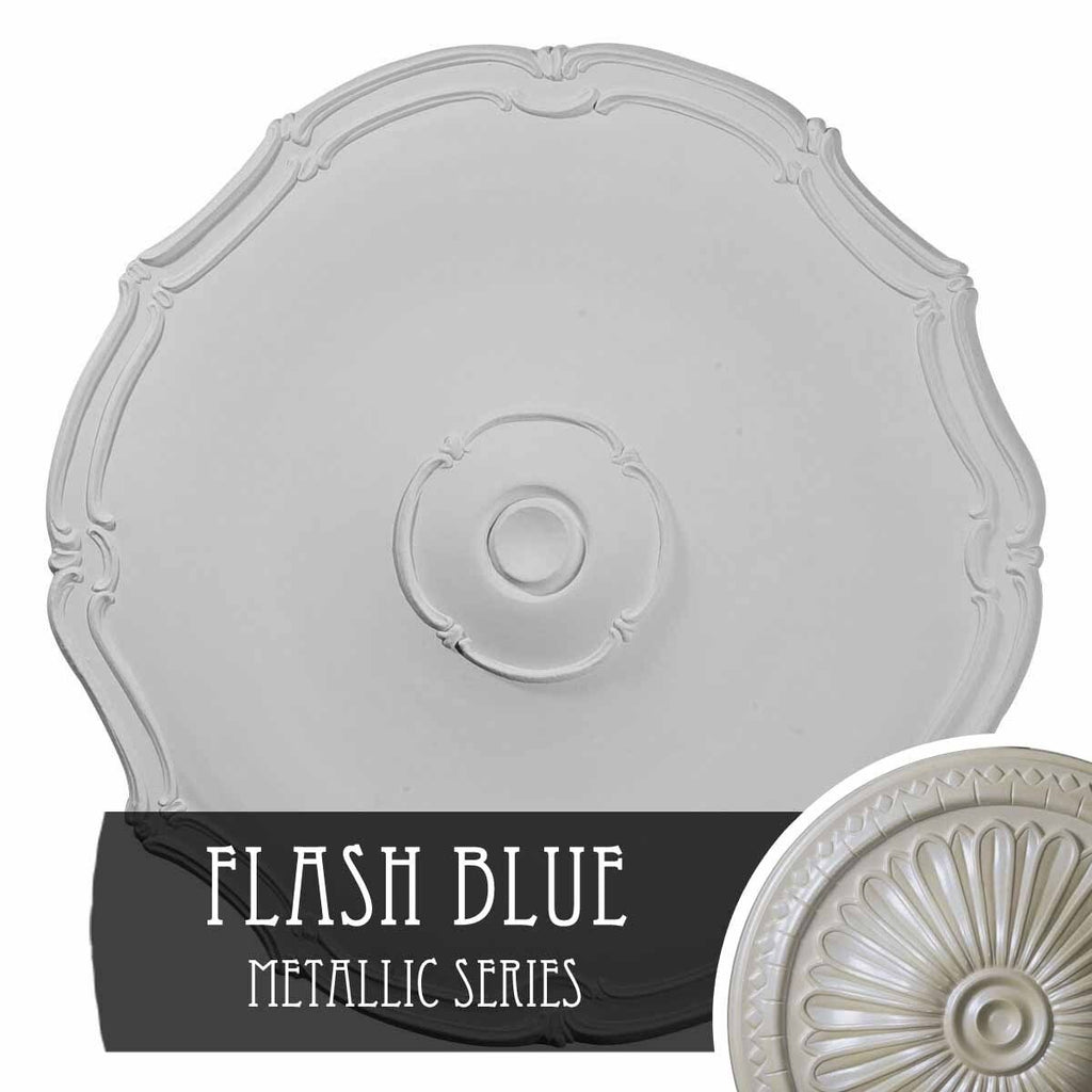 18 7/8x22OD x 1 1/2x22P Hand-Painted Flash Blue Ceiling Medallion H9195