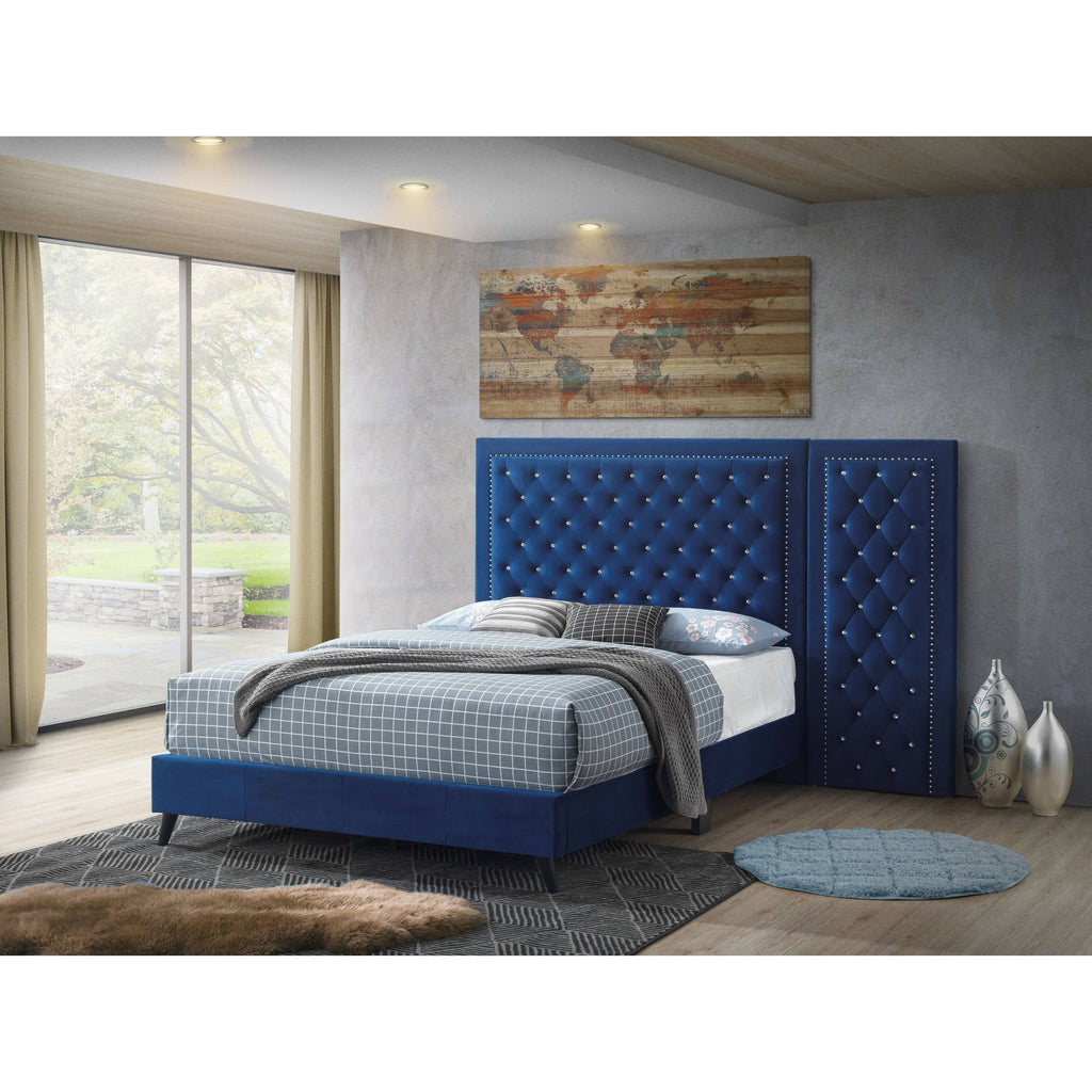 Navy Velvet Queen Side Panel B673005