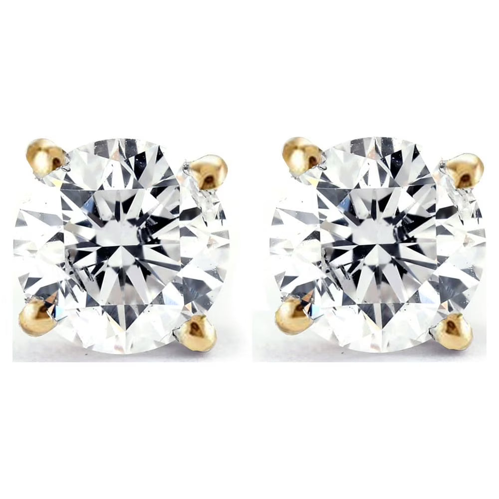 14k Yellow Gold Diamond Stud Earrings S6248