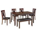 6-Piece Engineered Wood Dining Set in Brown U58350