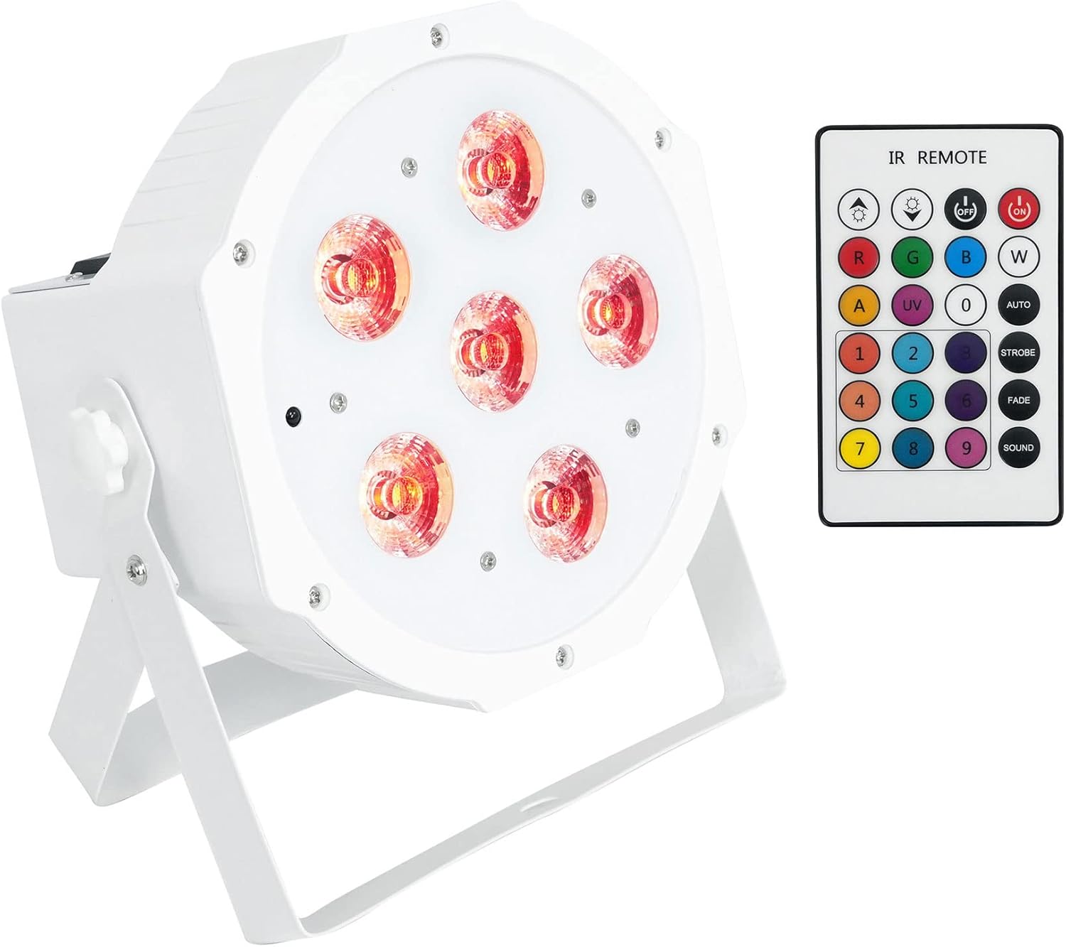 Pack of 2 Black Rechargeable RGBWA+UV DMX Stage Wash Light X2401