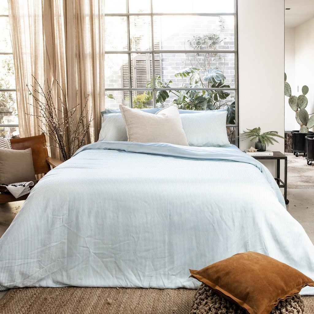 Starlight Blue Stripes Fitted Sheet D296