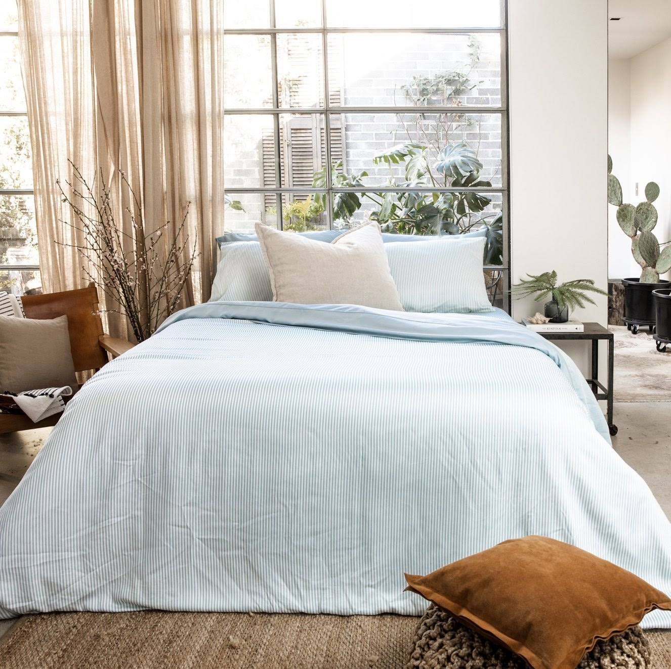 Starlight Blue Stripes Fitted Sheet D296