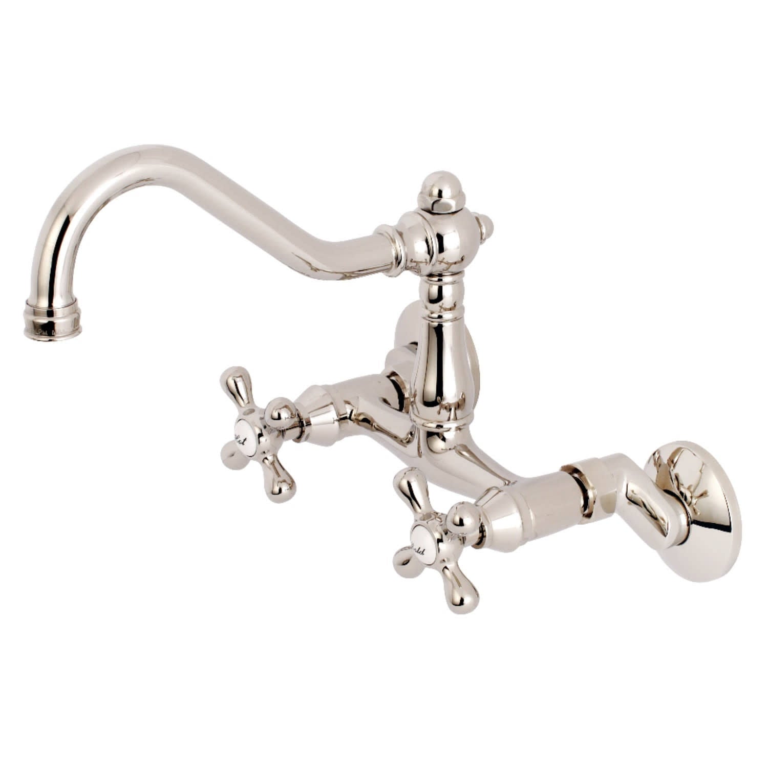Vintage Adjustable Center Wall Mount Kitchen Faucet, Matte Black W24000