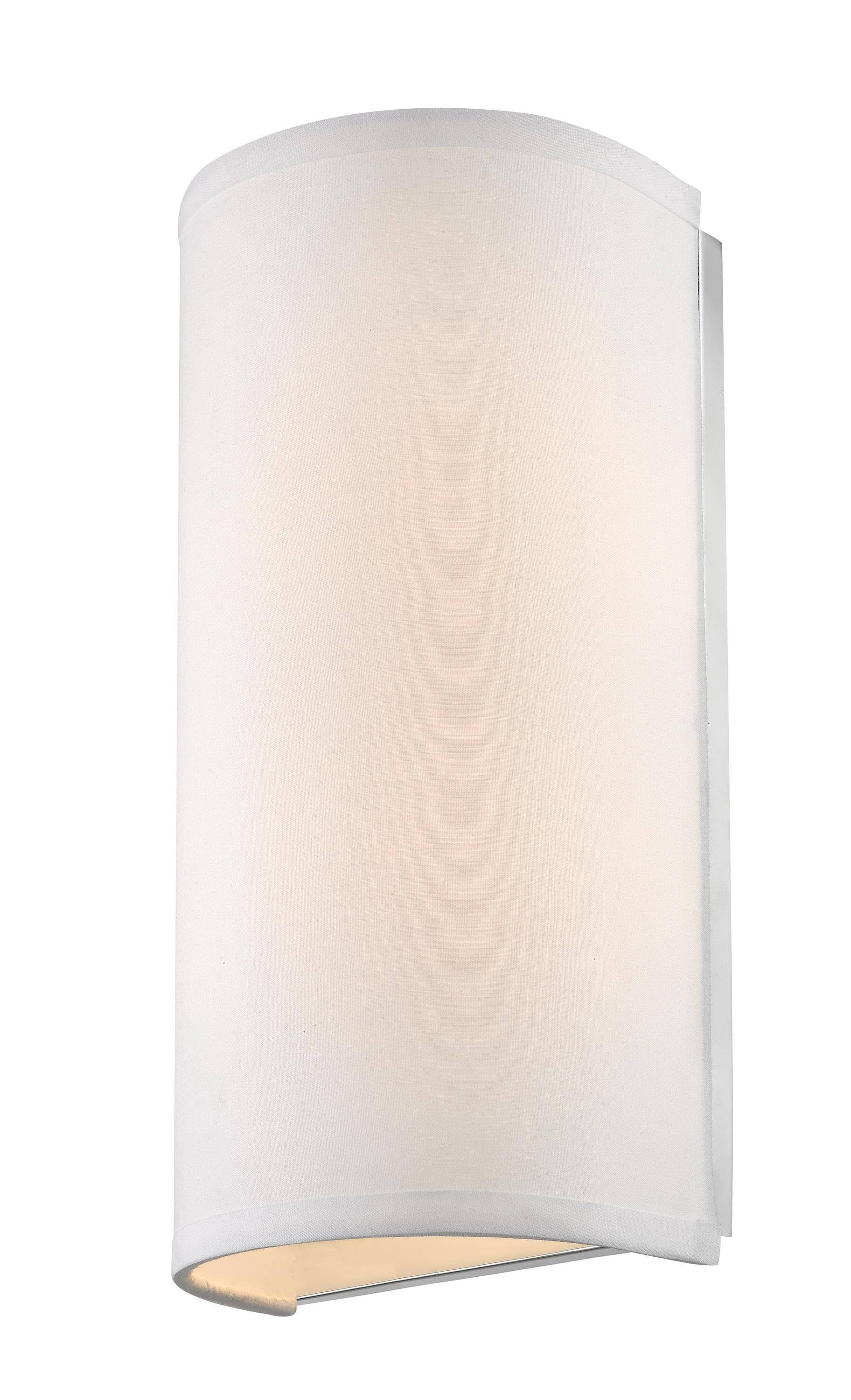 White Fabric 2 Light Wall Sconce U169