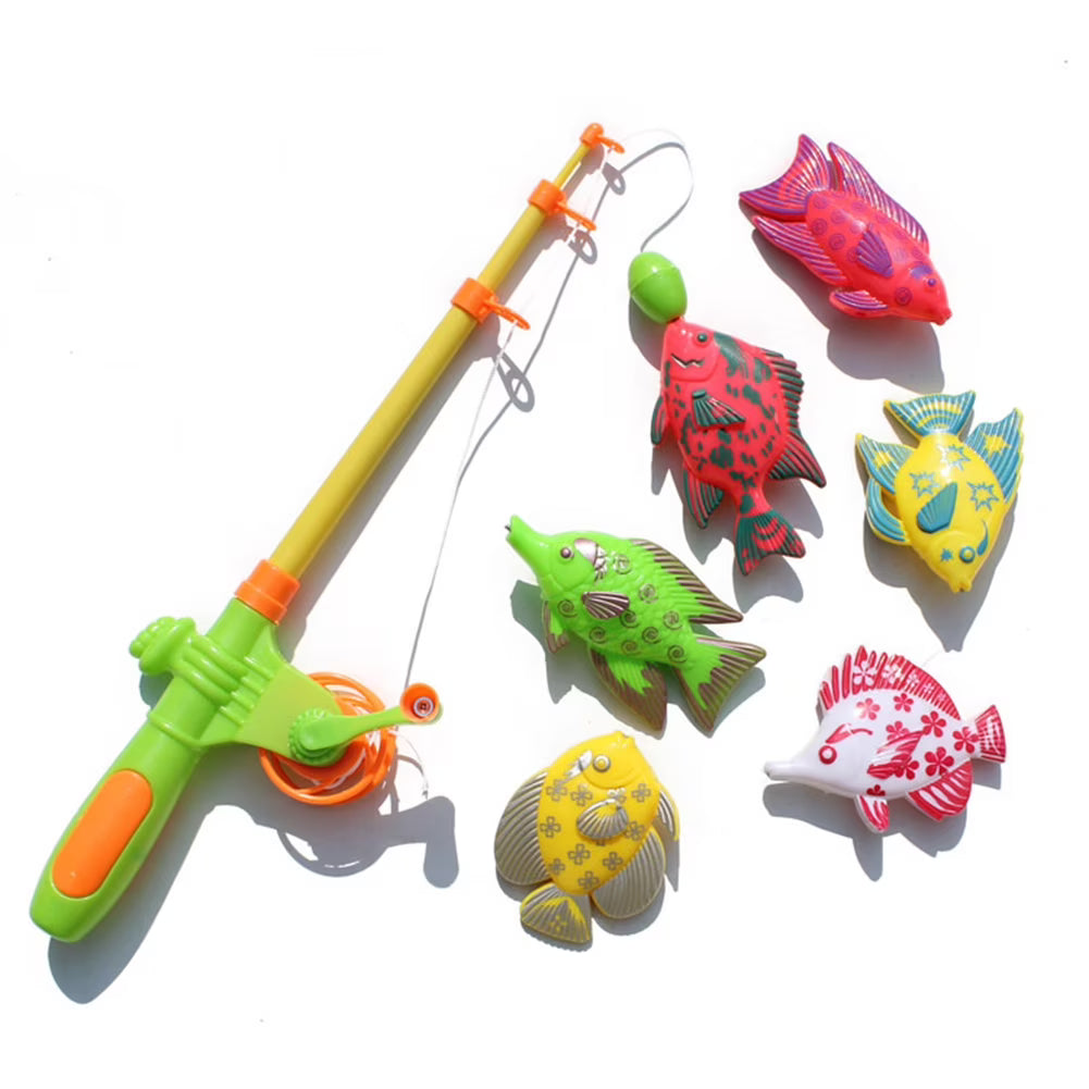 Magnetic Fishing Toy Set with 1 Fishing Rod and 6 Fishes Z30775