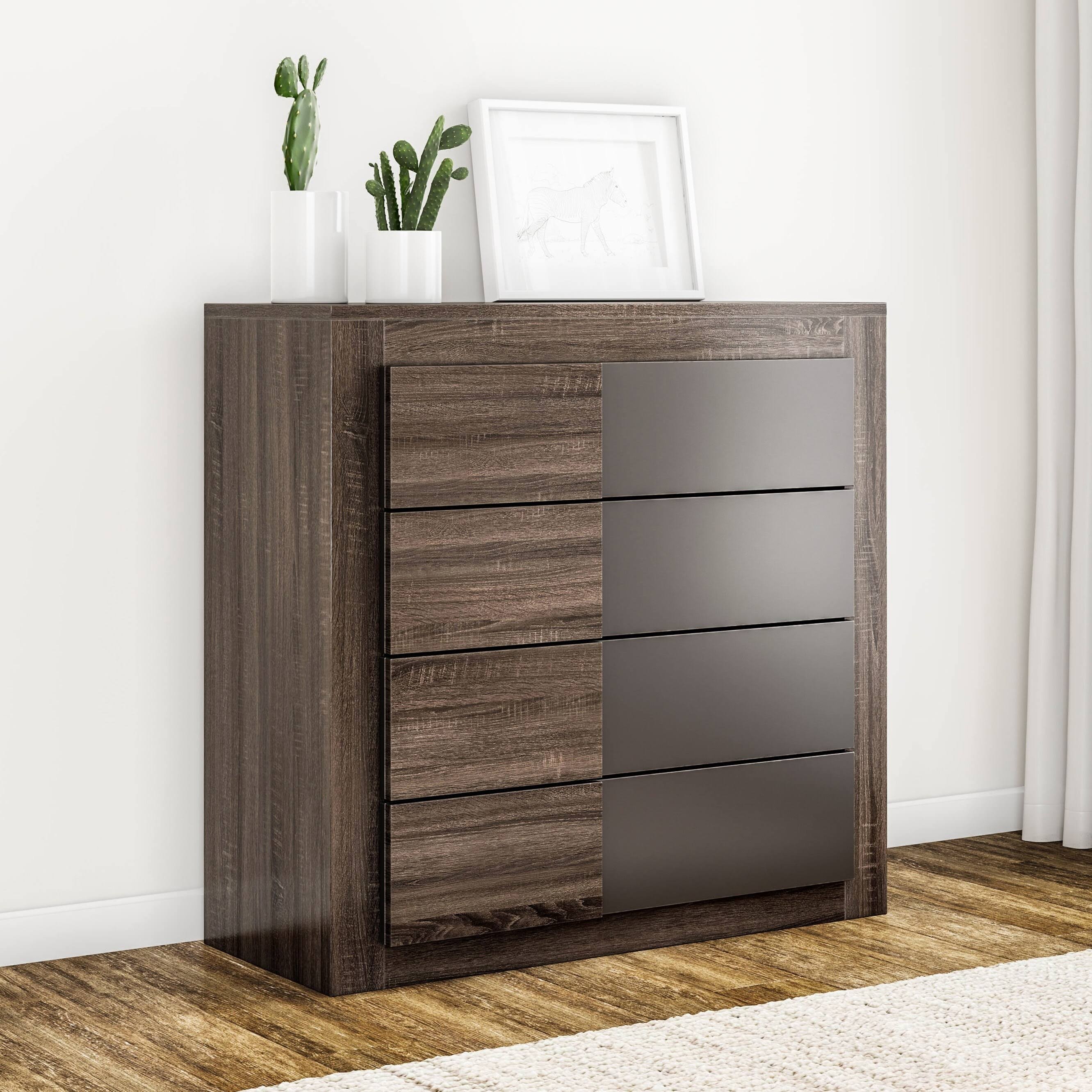 Dark Oak Finish 4-Drawer Chest O534847
