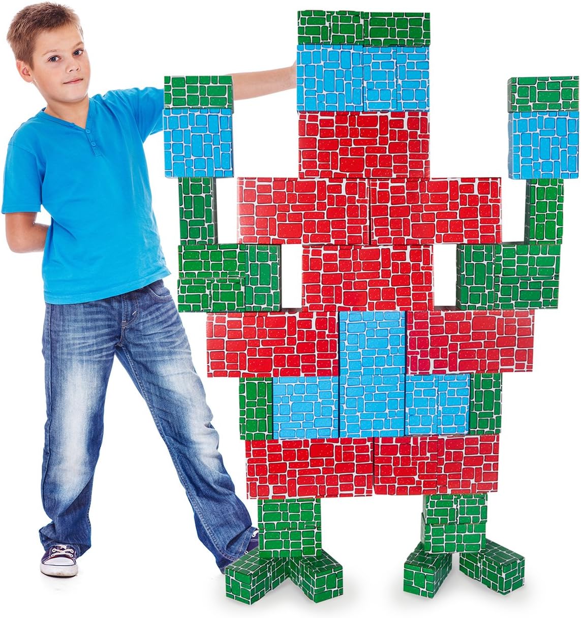 Cardboard Building Block, 40pcs Extra-Thick Jumbo Giant Building Blocks in 3 Sizes F88580
