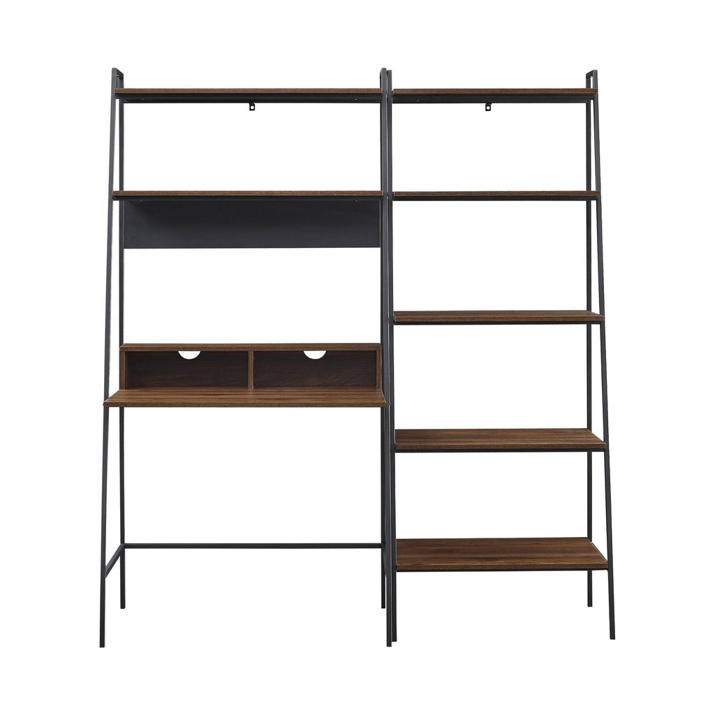 2-Piece Desk and Ladder Shelf Set - Rustic Oak N1091