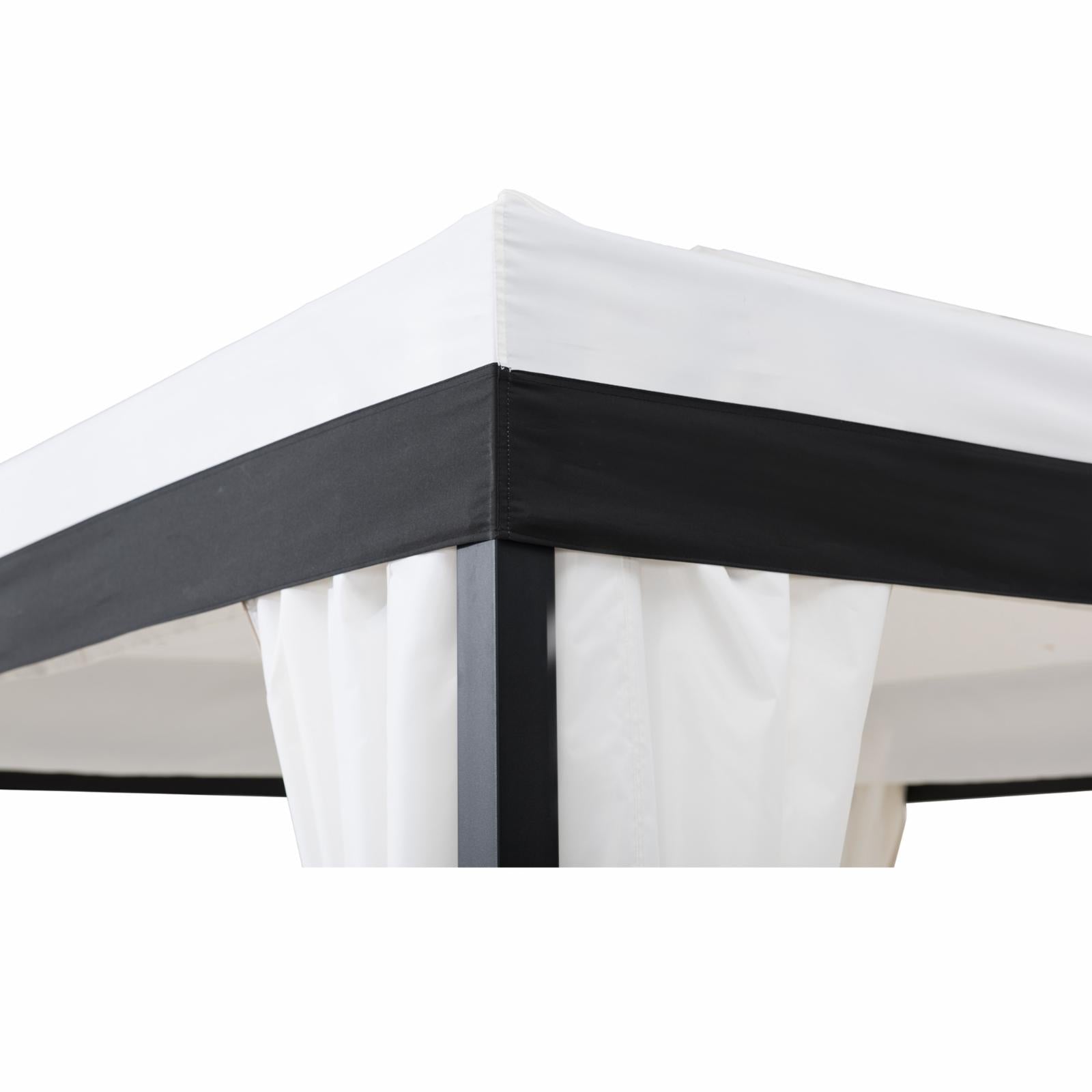 Black and White Steel Gazebo W260