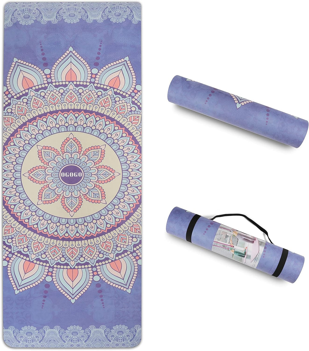 Eco Friendly Suede Yoga Mat with Carrying Strap X46060