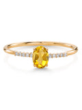 10K Yellow Gold Oval Citrine and White Lab Grown Diamond Engagement Ring J3029