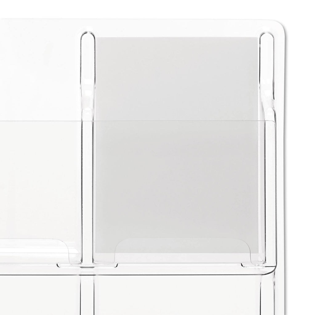 Clear 9 Compartment Wall Mount Literature Holder P22209