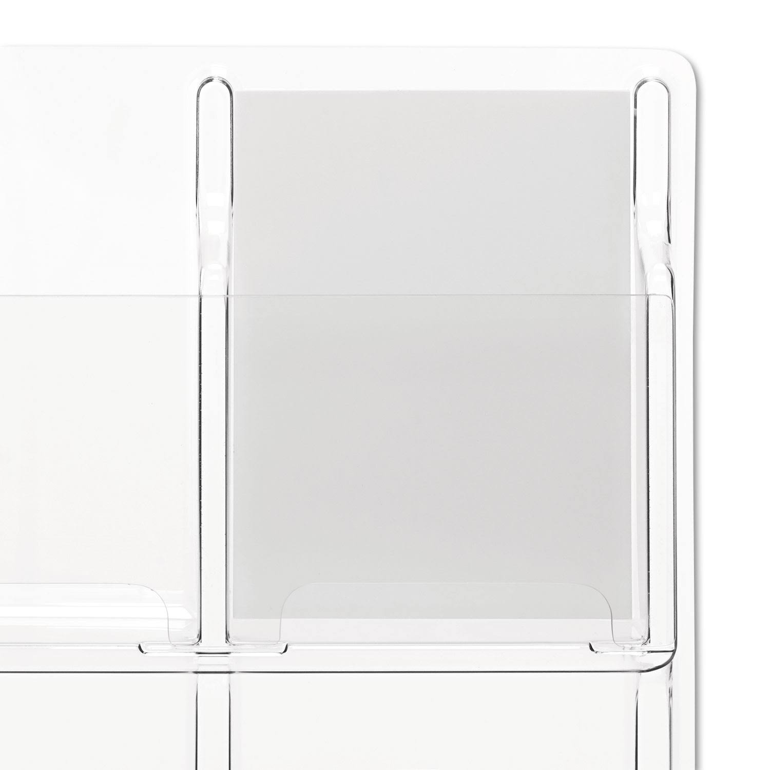 Clear 9 Compartment Wall Mount Literature Holder P22209