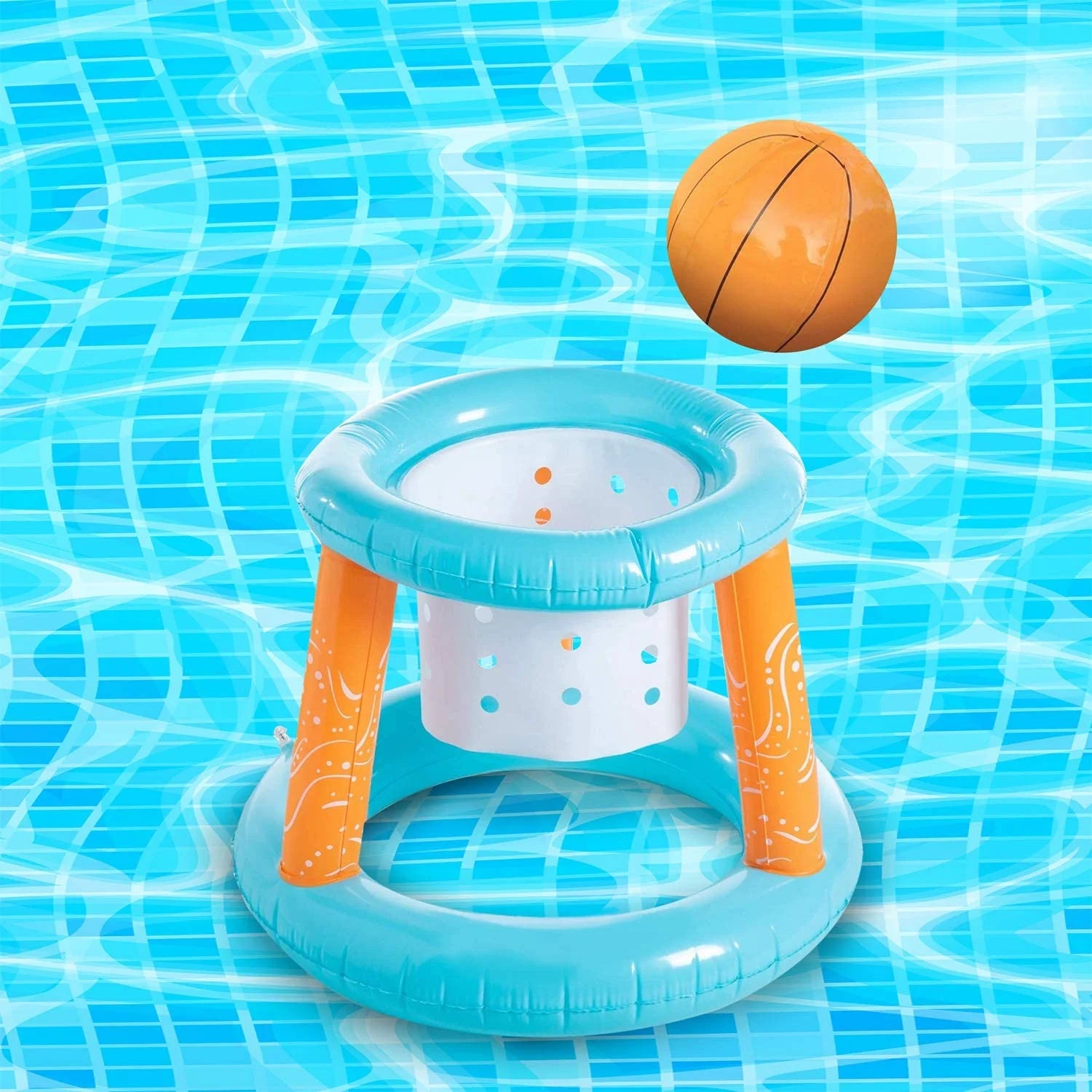 Light Blue Inflatable Pool Volleyball Game Set with 2 Ball Z795240
