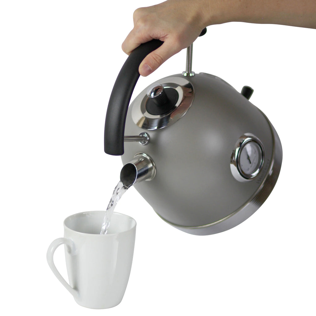 Retro-Style Electric Kettle, 1.7 Liter, 1500W, Gray F55938