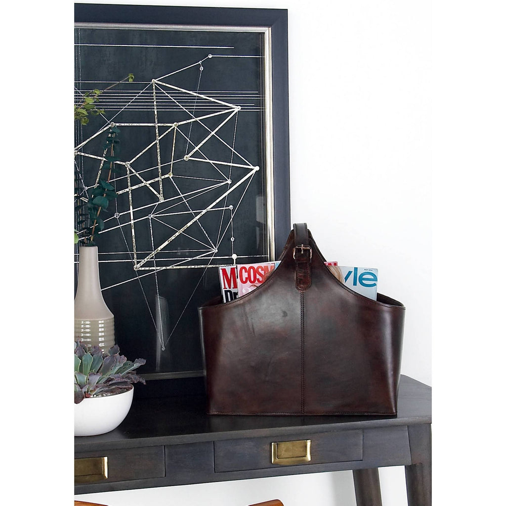 Brown Leather Magazine Holder L286031