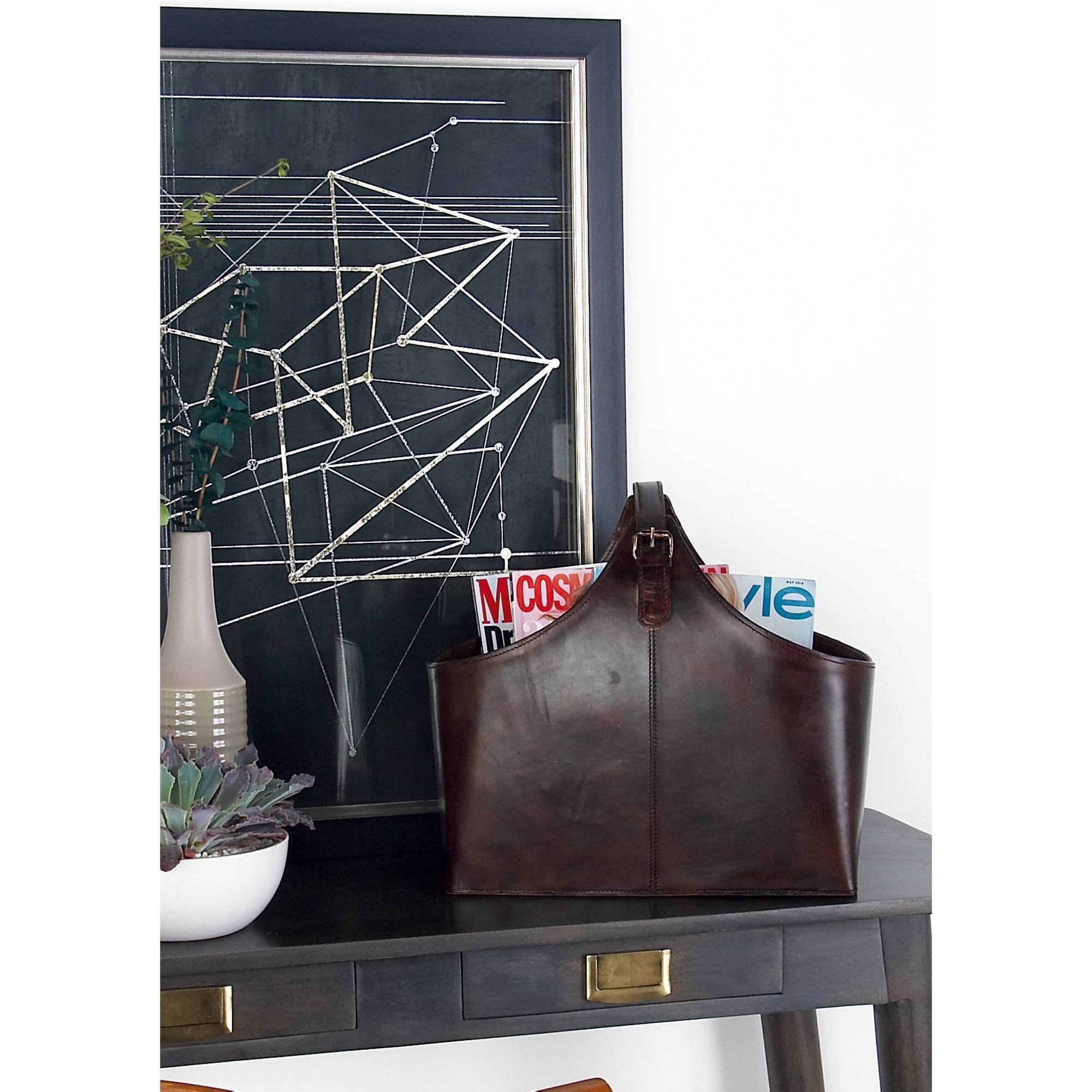 Brown Leather Magazine Holder L286031