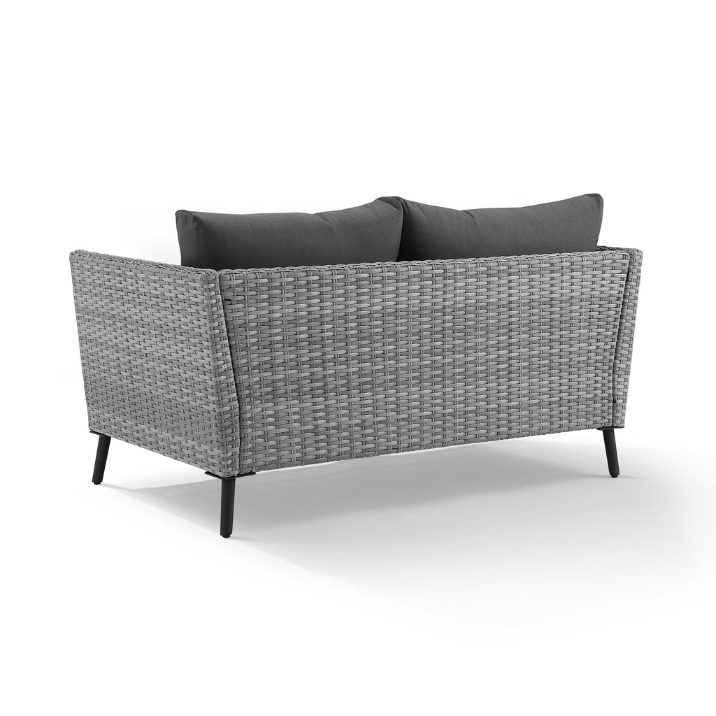 Gray 2 Piece Wicker Patio Sofa Set M605