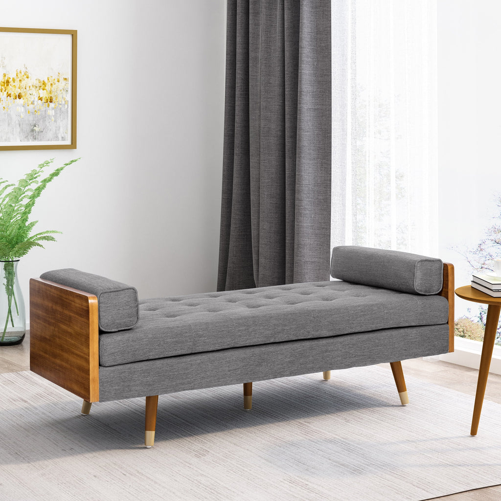 Gray Fabric Tufted Chaise Lounge W603698