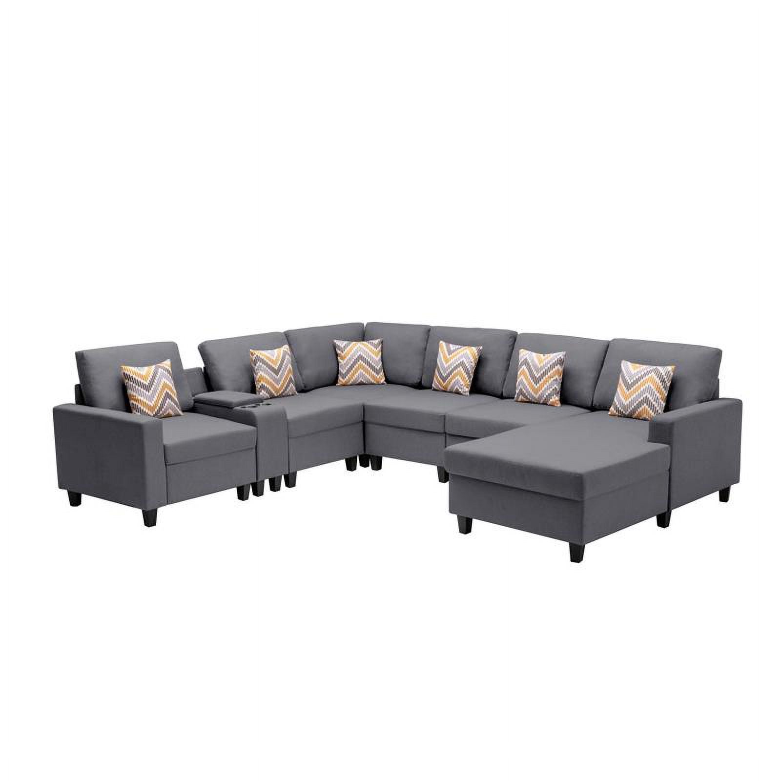 Gray Fabric Reversible Sectional F6546