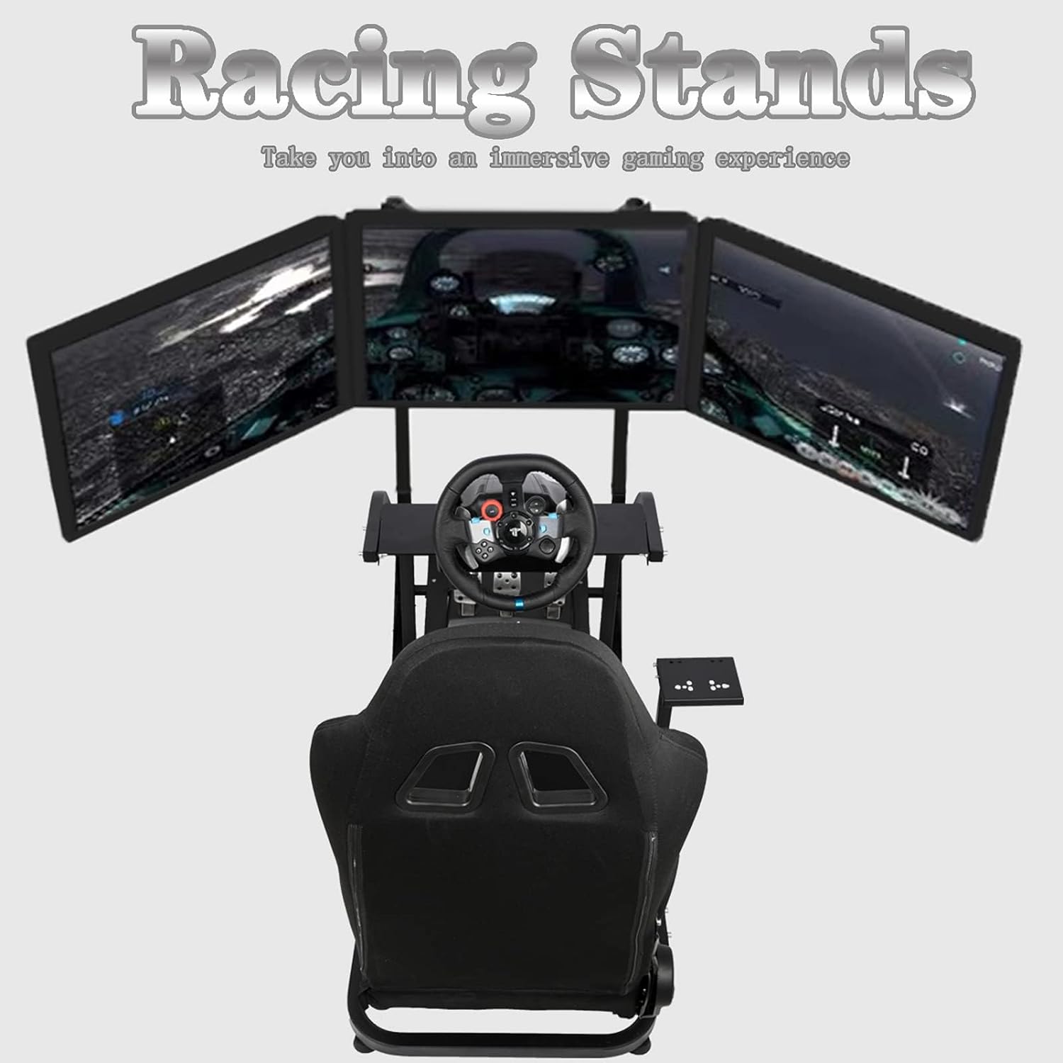 Racing Sim Cockpit Stand with TV Stand Mounting Holes F5736