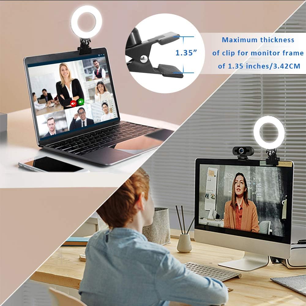 Video Conference Lighting Kit, Clip On Monitor Light, Pack of 2 B403979