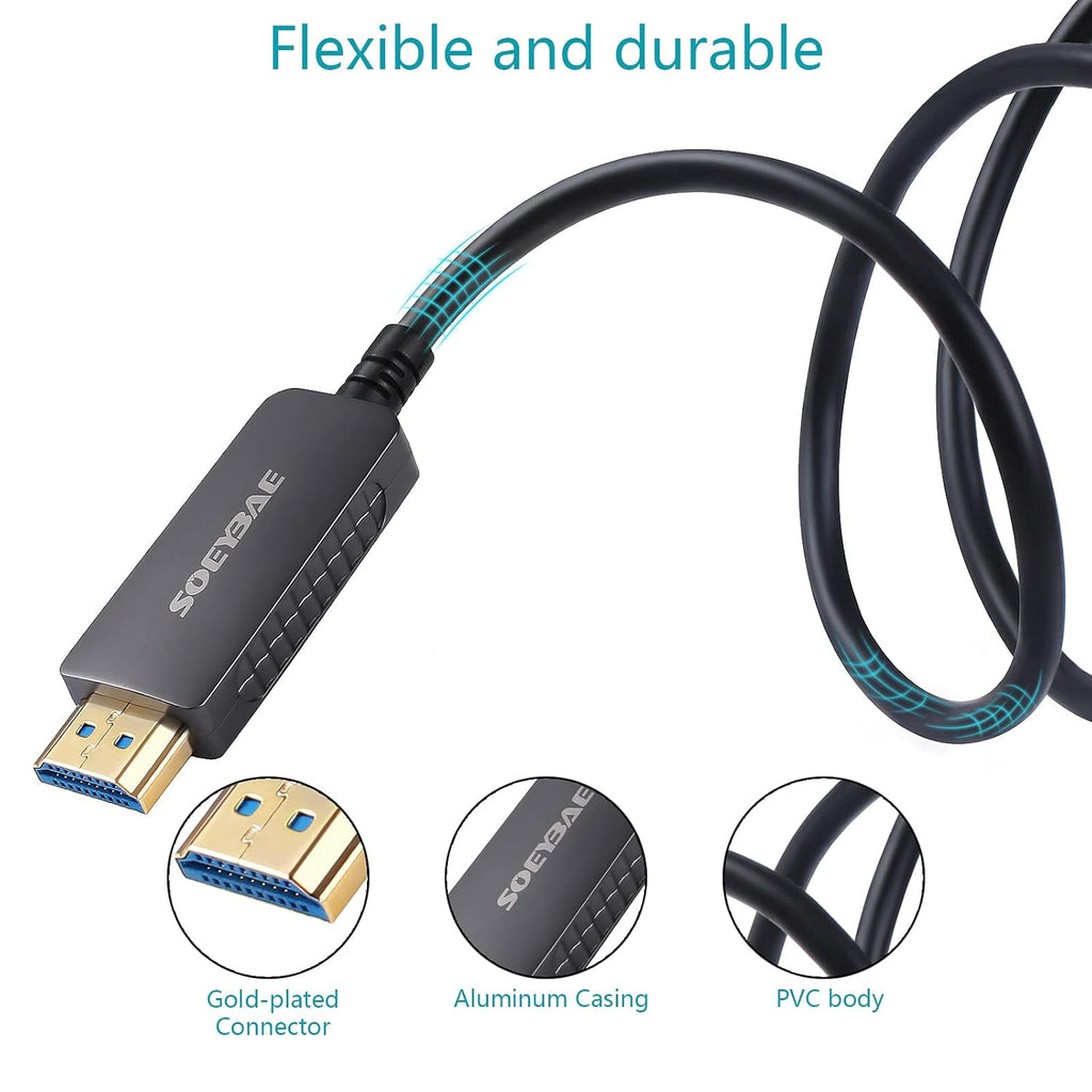 8K HDMI Fiber Optic Cable HDMI 2.1 48Gbps 15ft Pack of 2 Q55782