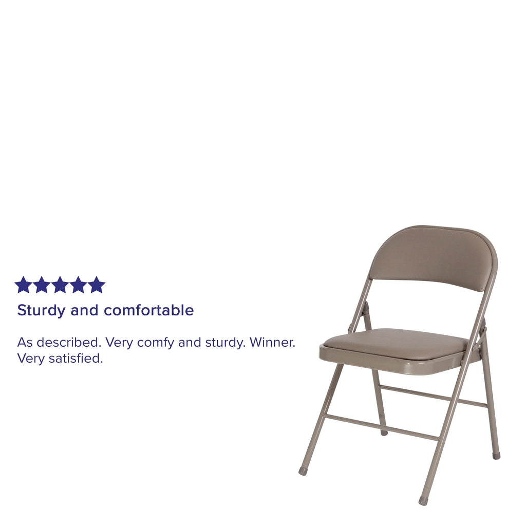 2 Pack Gray Vinyl Folding Chair T759