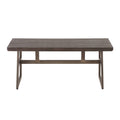 Antique Espresso Metal and Wood Industrial Bench W822
