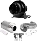 4 Inch 195 CFM Inline Fan with Carbon Filter and 8 Feet Ducting J66596