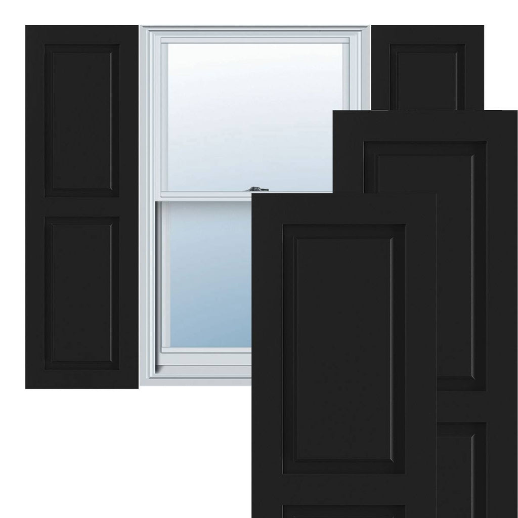 Black Exterior Composite Raised Panel Shutters (Per Pair) D921576