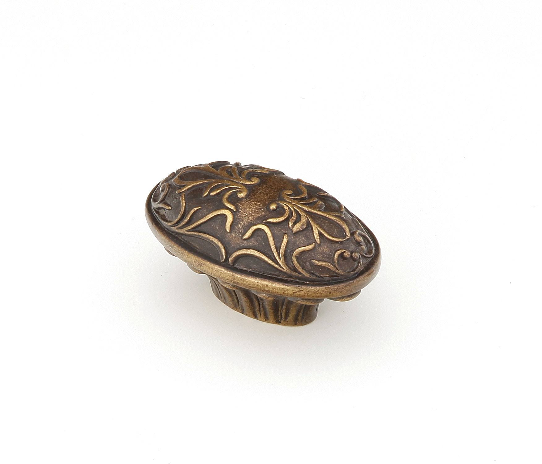 Oval Knob, Dark Italian Antique, 5/8 I242