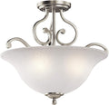 18 3 Light Semi Flush with White Scavo Glass Brushed Nickel U104159