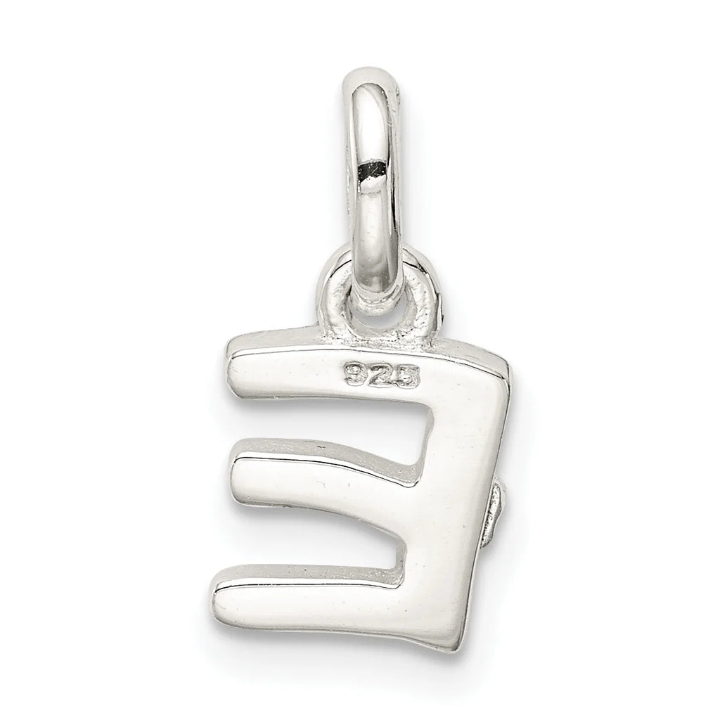 Sterling Silver Letter E Enamel Charm Pendant Necklace 18'' H4772