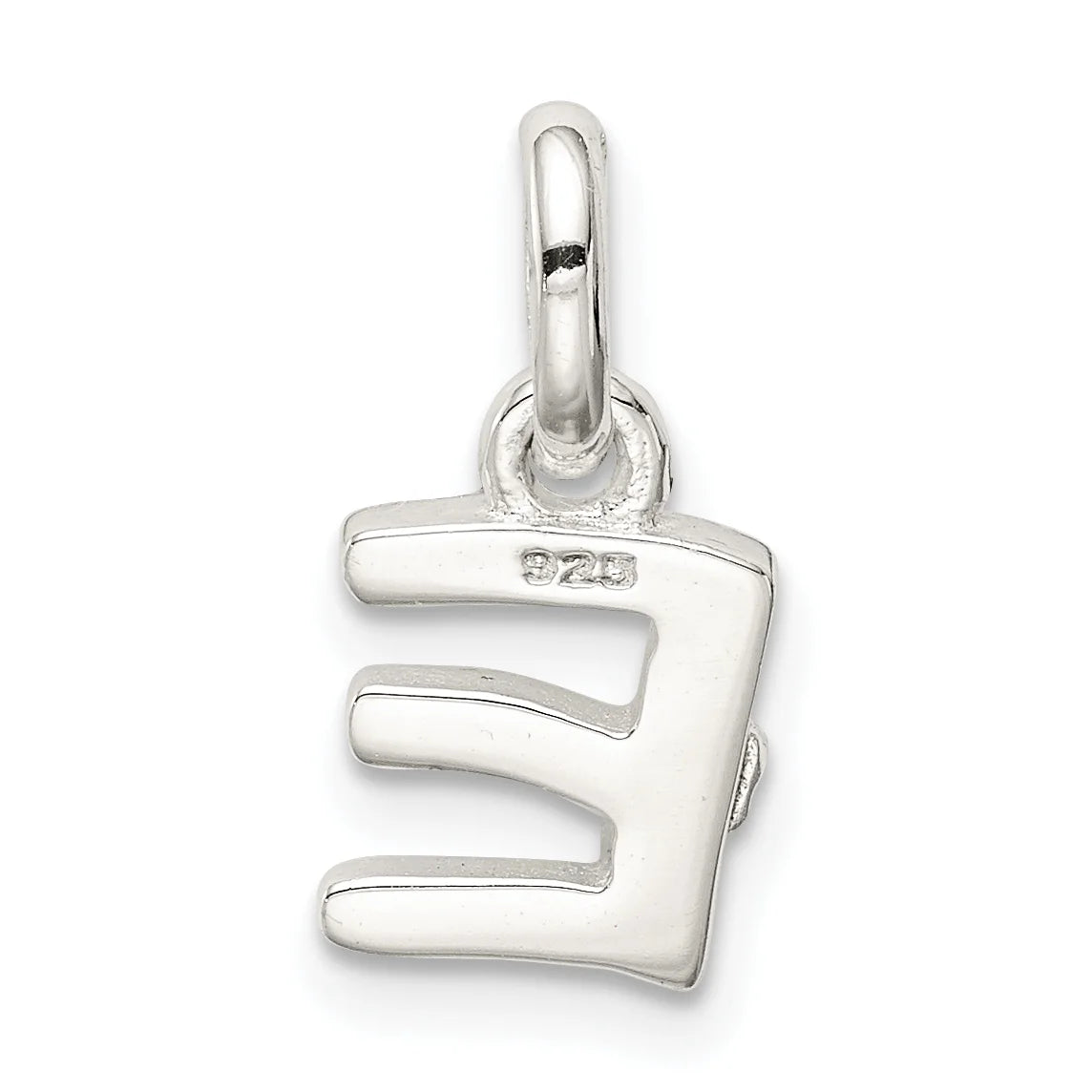 Sterling Silver Letter E Enamel Charm Pendant Necklace 18'' H4772