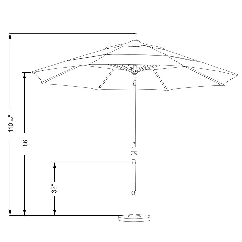 11' Aluminum Market Umbrella with Double Wind Vent X988862