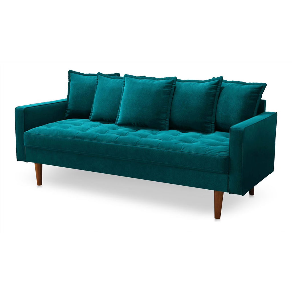 Teal Velvet Upholstered Sofa F628418