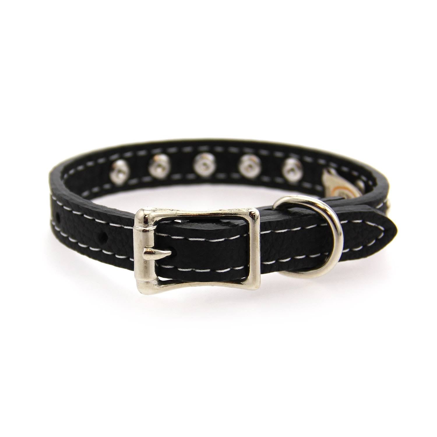 Black Leather Dog Collar S827513