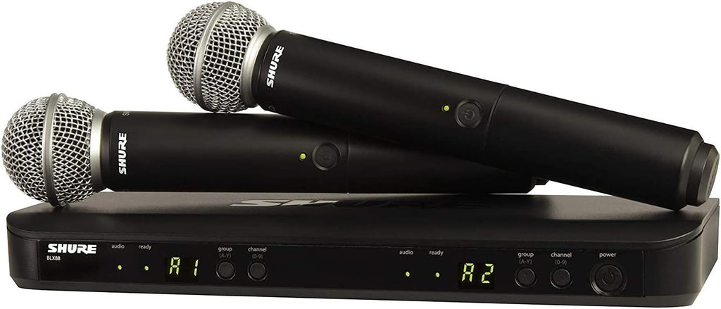 Dual Channel Wireless Microphone System with 2 Handheld Vocal Mics D907927