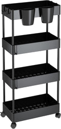 Black 4-Tier Rolling Utility Cart H8321