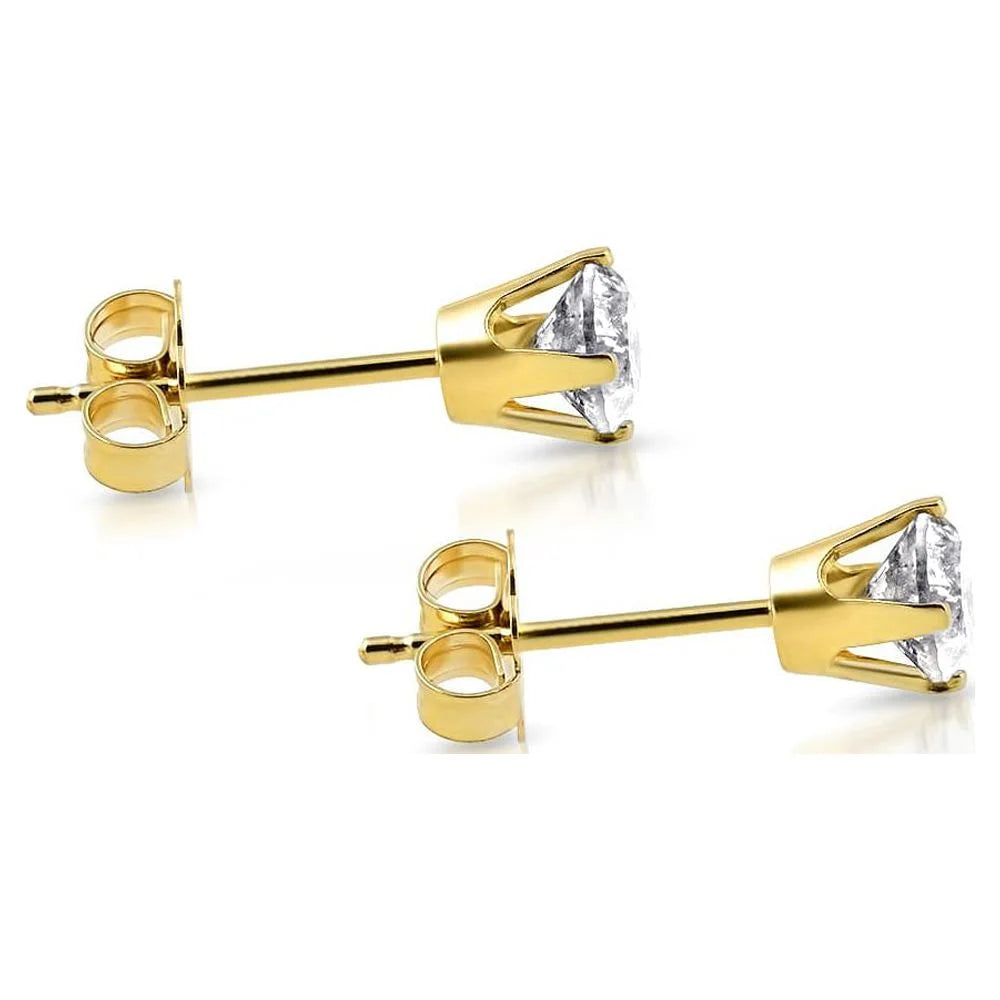 14k Yellow Gold Diamond Stud Earrings S6248