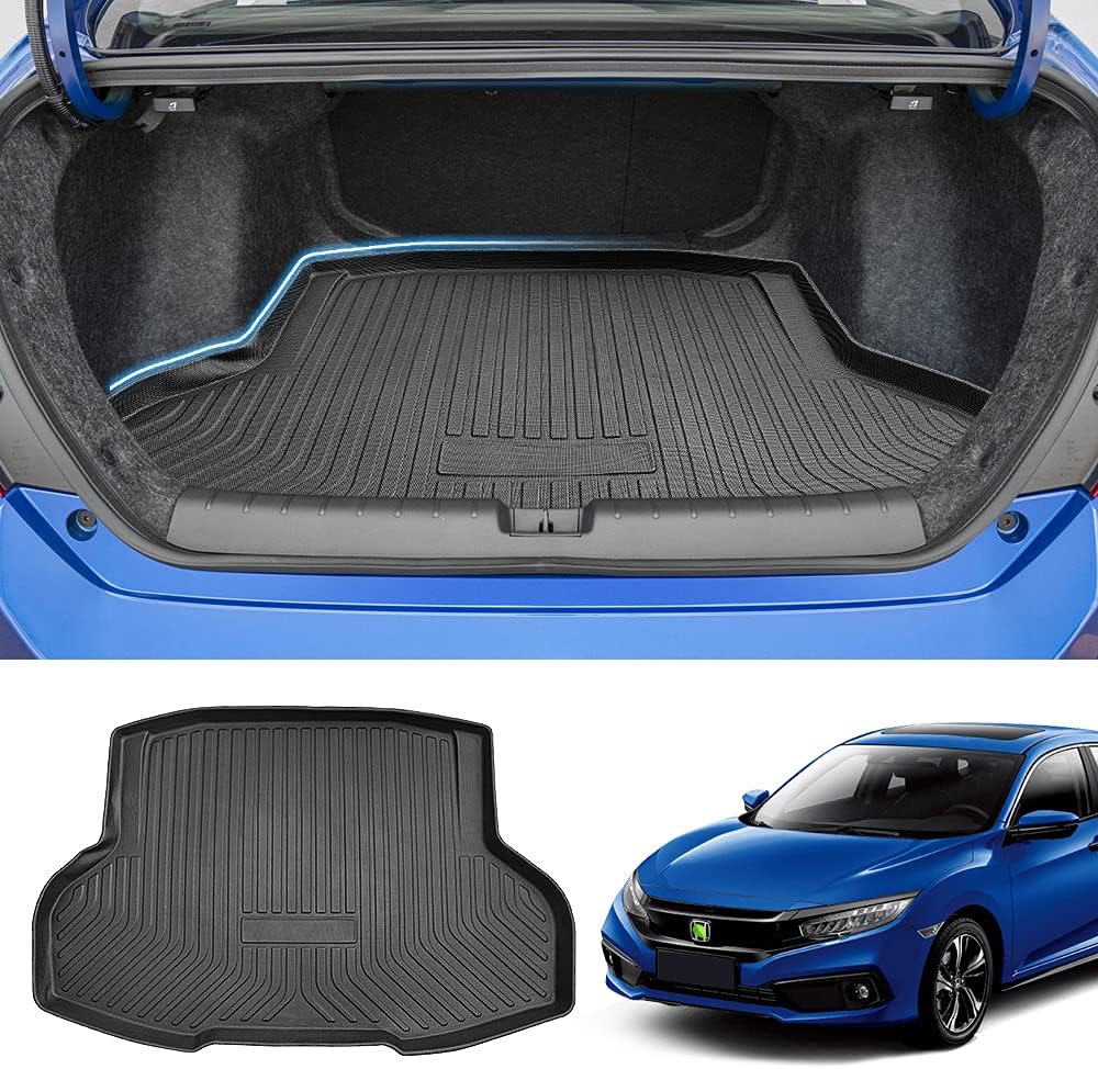 Trunk Mat for Honda Civic Sedan 2016-2021 All Weather TPO Rear Cargo Liner Pack of 2 S292528