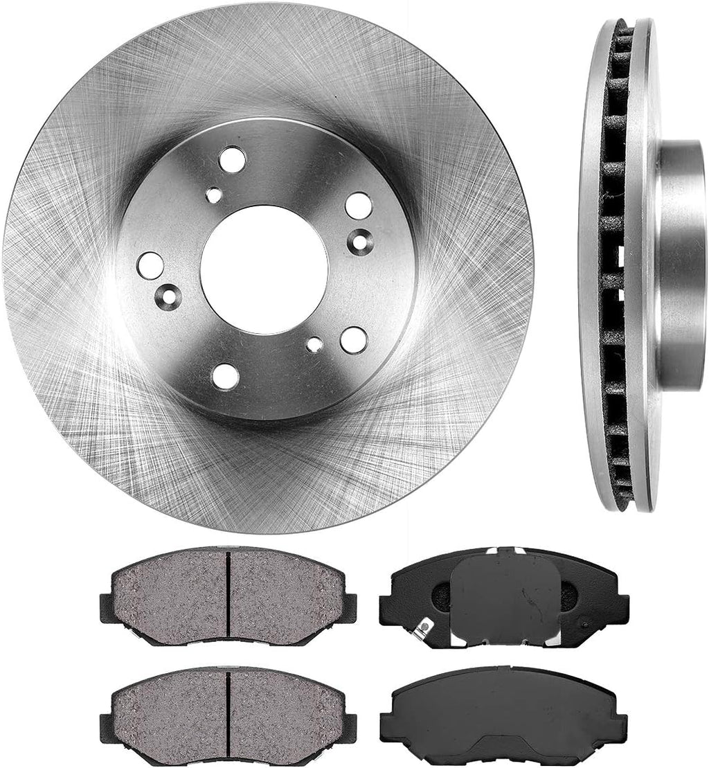 Premium OE 5 Lug Brake Disc Rotors + Ceramic Brake Pads A2963