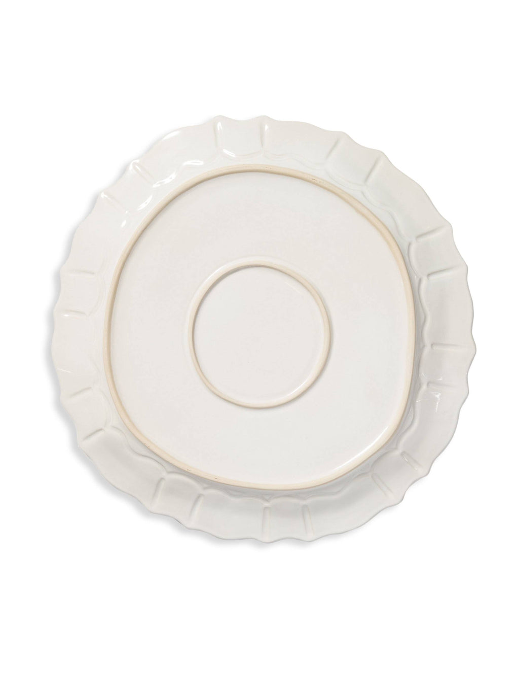White Baroque Round Platter E8516