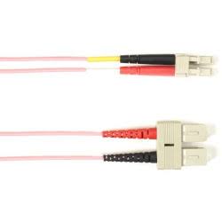 Black Box OM1 62.5/125 Multimode Fiber Optic Patch Cable, SC-LC, Pink, 2-M J700