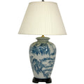 Blue and White Chinese Landscape Lamp O905