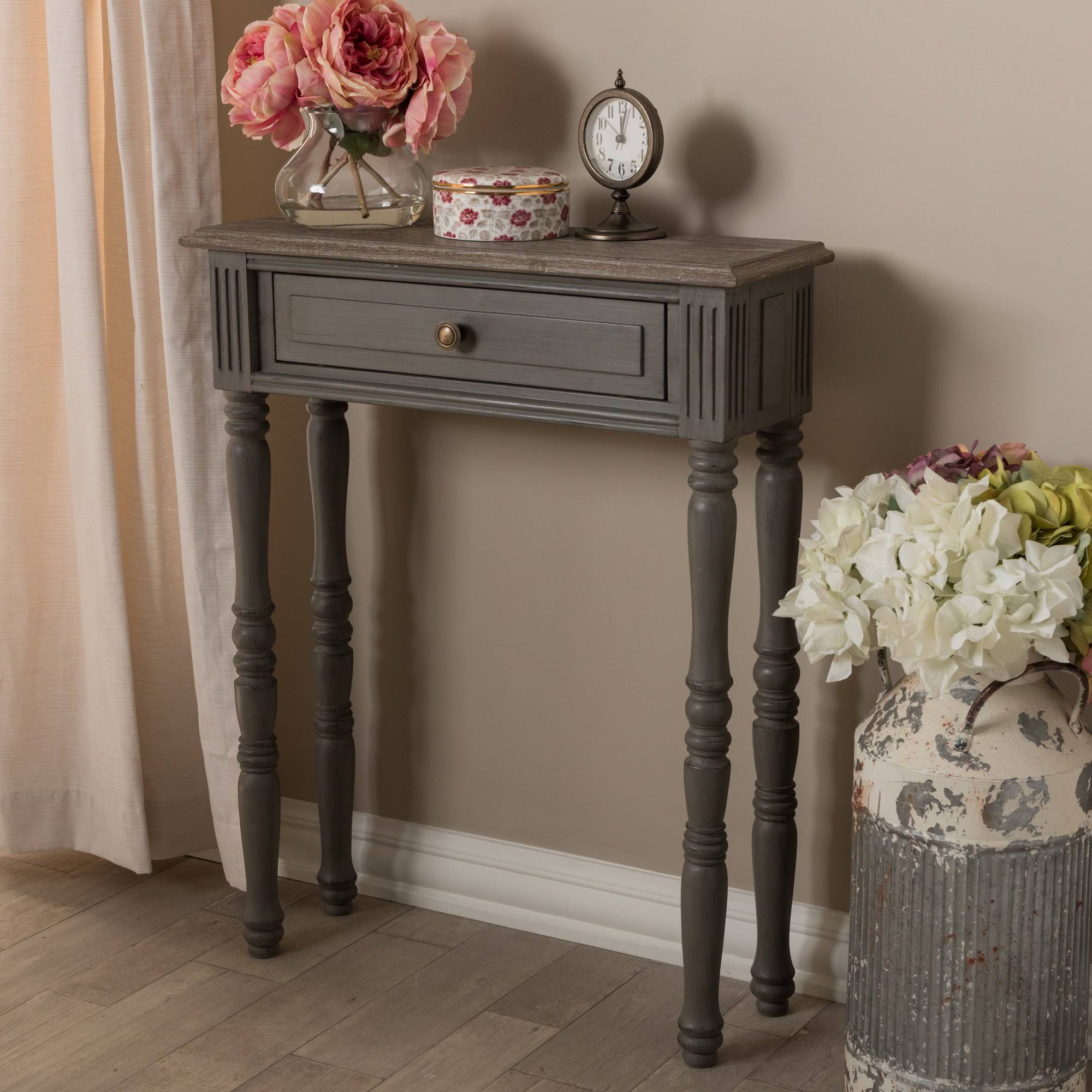 Brown Finished 1-Drawer Console Table L200